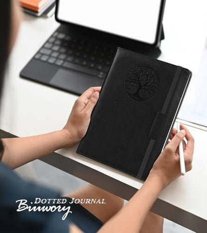 Biuwory Dotted Journal Notebook, 140 Dot Grid Pages, Medium 5.7"×8.3" - color: Black, size: Dotted-140 Pages (5.7"×8.3")