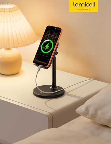 Lamicall Cell Phone Stand for Desk - [Height Angle] Adjustable Phone Holder - color: Black