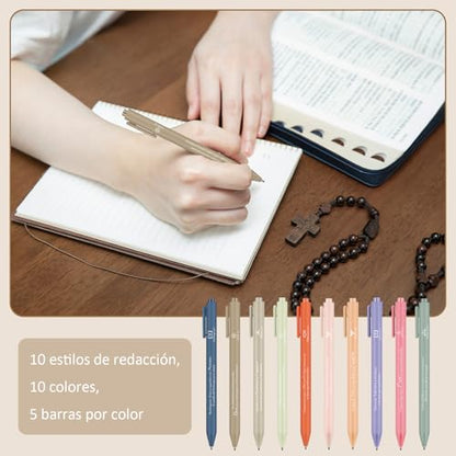 Supervitae 50 Pcs Spanish Bible Verse Pens Christian Pens Bulk, Light Color - color: Light Color