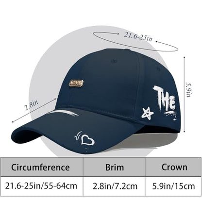 Baseball Cap for Women Men - Adjustable Size Hat - color: Navy Blue