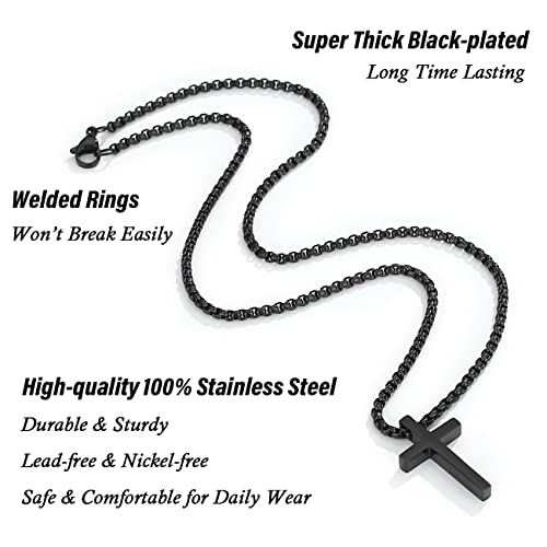 THEMEROL To My Son/Grandson Cross Necklace – Meaningful Keepsake for Boys & Men with Sentimental Pull-Out Card Gift Box