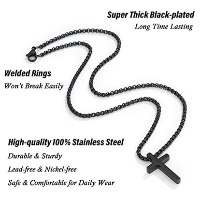 THEMEROL To My Son/Grandson Cross Necklace – Meaningful Keepsake for Boys & Men with Sentimental Pull-Out Card Gift Box