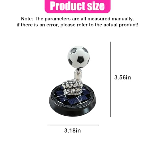 Craedli Soccer Car Dashboard Decoration, Solar Energy Rotating Football Car Center Console Ornament, Creative Auto Interior Decorative Accessories for Home Office (Black) - color: Black