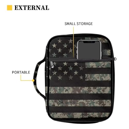 Catinaar American Flag Camo Bible Bag for Boys, Men & Kids - Bible Carrying Case Holder for Girls & Women - color: American Flag Camo