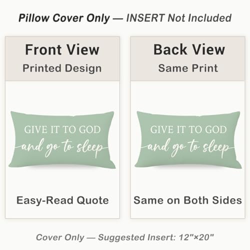 Farmhouse Sage Green Pillow Covers 12x20 Inch Set of 2, Home Decor - color: Sage Green