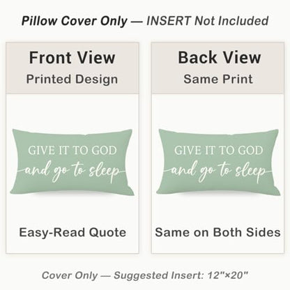 Farmhouse Sage Green Pillow Covers 12x20 Inch Set of 2, Home Decor - color: Sage Green