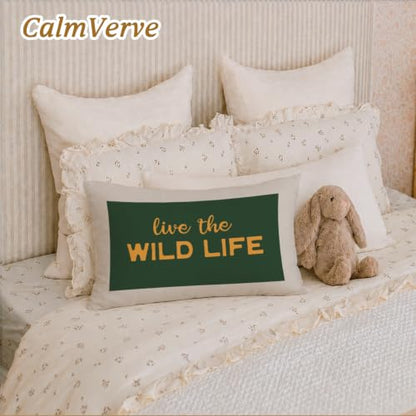 Boys Room Decor Live The Wild Life 12x20 Pillow Cover - color: Live the Wild Life