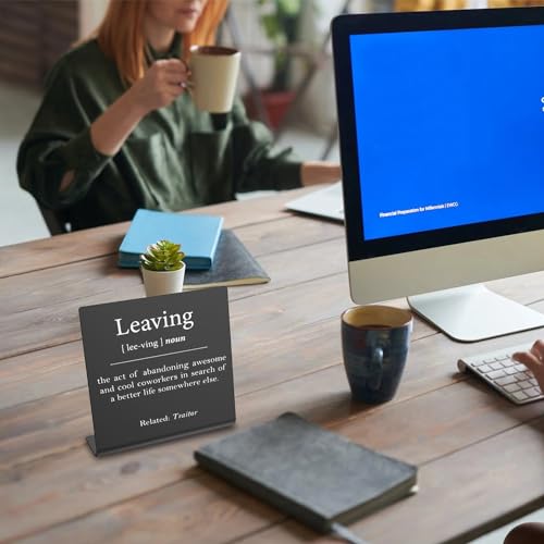 Funny Going Away Desk Decor for Coworker, Goodbye Gift for Boss Employee - style: Leaving