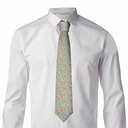 Men's Ties Novelty Tie Necktie for Men Teen Boys Multicolor Tie Party Holiday Thanksgiving Christmas - color: Pink Flowers