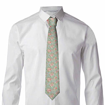 Men's Ties Novelty Tie Necktie for Men Teen Boys Multicolor Tie Party Holiday Thanksgiving Christmas - color: Pink Flowers