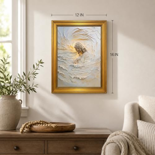 Christian Texture Jesus Canvas Wall Art Framed Neutral Artwork 16X12 Inch - color: Christian TextureJesus Canvas 26, size: 16"L x 12"W