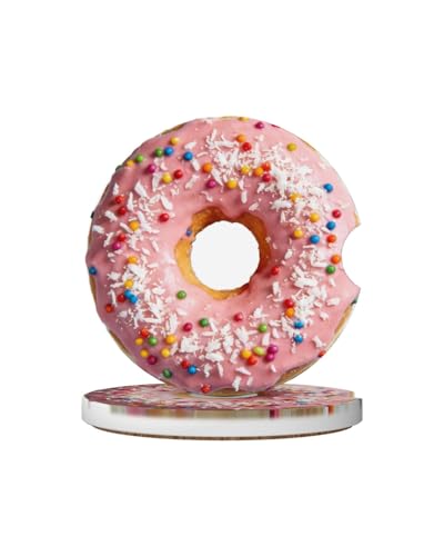 Ceramic Car Cup Coasters 2PCS - Donut - color: Donut