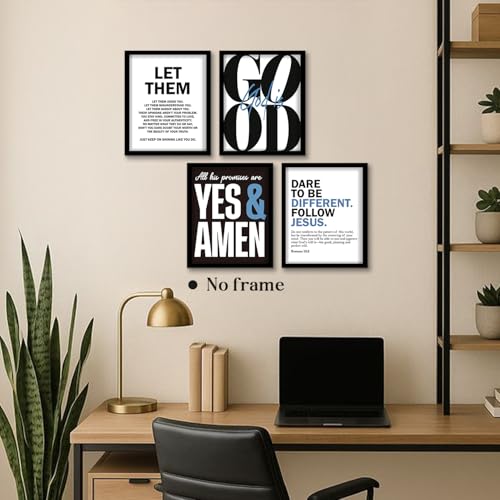 WEFKODO Bible Verse Christian Pictures Wall Decor Jesus Posters Prints - color: let them