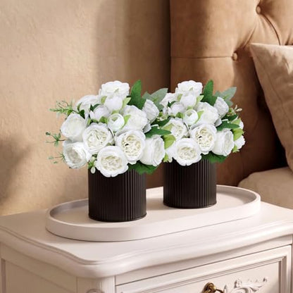 6 Set Pre-Made Flower Table Centerpieces - White - color: White, size: 6 X Peonies Table Centerpieces