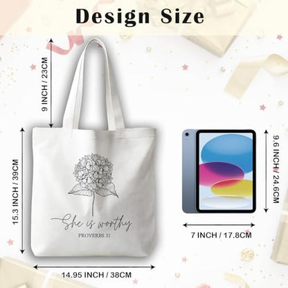 JINYO Christian Canvas Tote Bag, Bible Tote Bags for Women - color: Christian Tote Bag-a