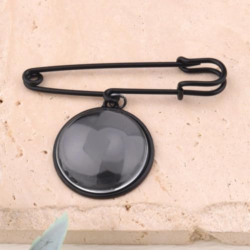 Wedding Double Picture Frame Brooch for Bride Grooms Boutonniece Pin for Wedding Bouquet - color: black one