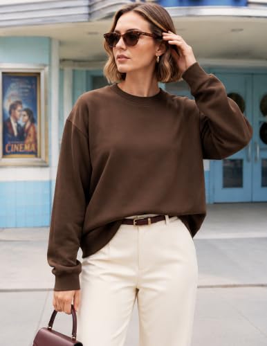 Womens God Is Good Christian Sweatshirt Oversized Crewneck Fleece Pullover - color: Brown-p, size: Small