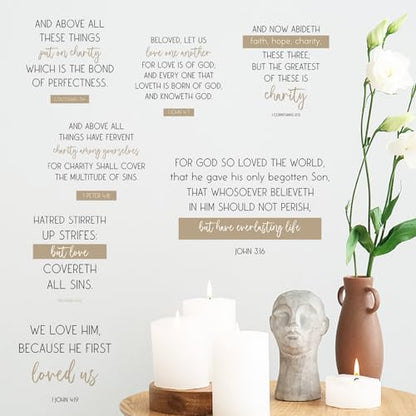 BBTO Bible Verse Stickers Peel & Stick,Put on Charity - style: Put on Charity