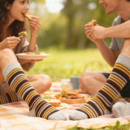 Men's Colorful Striped Dress Socks, 5-Pack Cotton, Sock Size 10-13 - color: 5