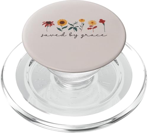 Saved By Grace Christian Bible 2:8 Ephesians Wildflowers PopSockets PopGrip for MagSafe - style: Magnetic PopGrip