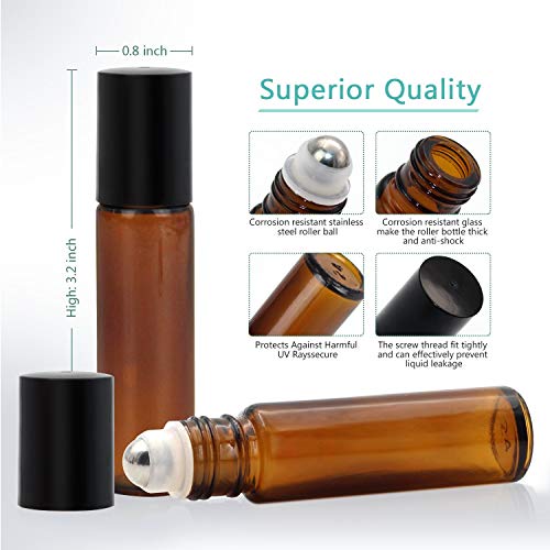 Mavogel 24 Pack 10ml Roller Bottles for Essential Oils