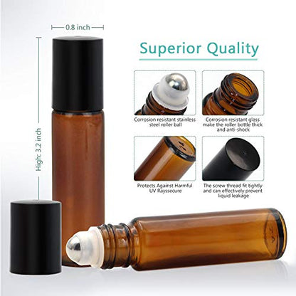 Mavogel 24 Pack 10ml Roller Bottles for Essential Oils