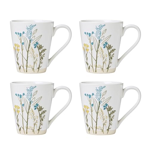 Lenox Wildflowers Stoneware Mug Set for 4, 12oz - style: Mugs, Set of 4