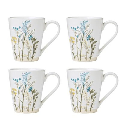 Lenox Wildflowers Stoneware Mug Set for 4, 12oz - style: Mugs, Set of 4