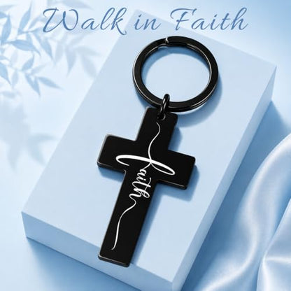 Cross Keychain for Men Bible Verse Christian Gifts Jesus Keychain for Women