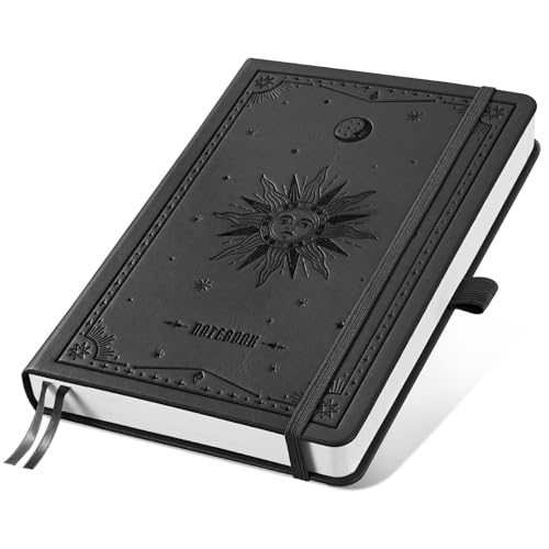 EMSHOI Dotted Journal Notebook, 192 Pages, A5 Size (5.7'' x 8.3'') - color: Black, style: Dotted