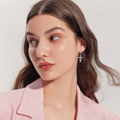 Cardinal/Hummingbird/Parrot Earrings for Women 925 Sterling Silver Bird Dangle Drop Leverback Earrings Hypoallergenic Cardinal Jewelry Christmas Birthday Gifts - style: Cardinal Cross