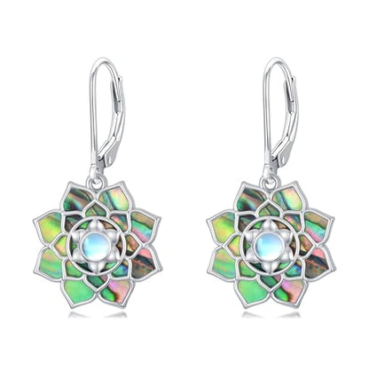 Dorunmo 925 Sterling Silver Mustard Seeds Dangle Earrings for Women Mountains Earrings Hypoallergenic Christmas Jewelry Gifts for Women - style: Lotus
