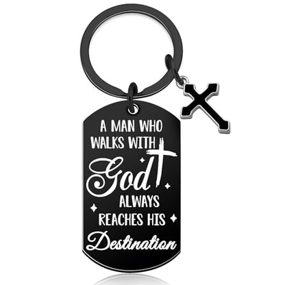 Christian Keychain for Men Bible Verse Cross Keychains Christian Gifts