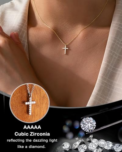 Cross Necklace for Women Girls, Faith Gifts for Her, Minimalism Style Jewelry for Everyday Wear