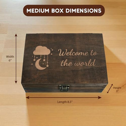 Welcome to the World Baby Memory Box, Engraved Newborn & Baby Shower Gift - size: Medium, style: Baby