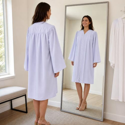 Newrara White Matte Choir Robes - 2 Pack for Baptism & Graduation - size: 54
