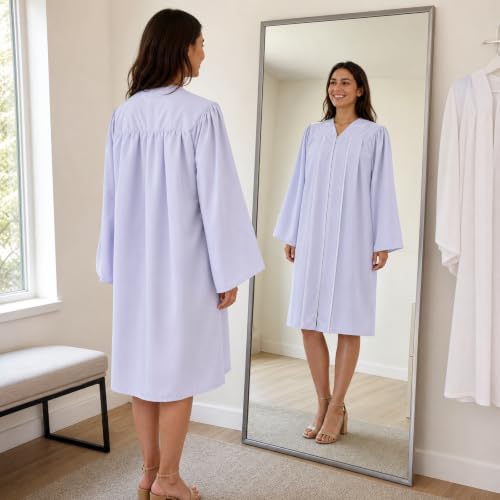 Newrara White Matte Choir Robes - 2 Pack for Baptism & Graduation - size: 42