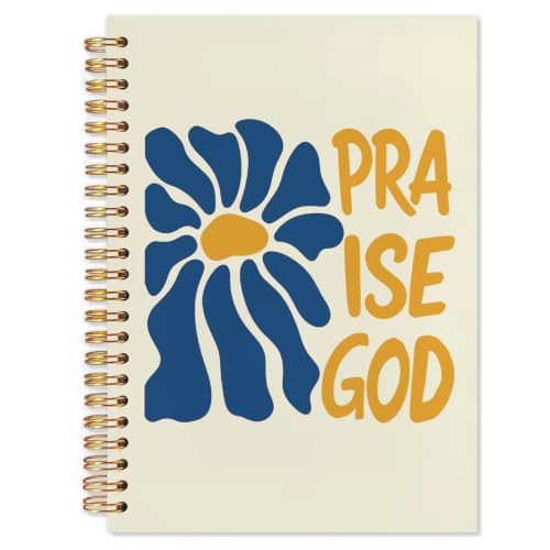 Boho Floral Christian Spiral Notebook 5.5x8.3 - color: White Boho Floral Christian
