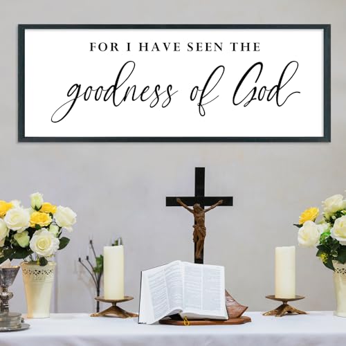 SRSZHIYUE I Have Seen the Goodness of God Wall Art, Black, 40x15 - color: For I Have Seen The Goodness (Black), size: 40"L x 15"W