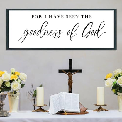 SRSZHIYUE I Have Seen the Goodness of God Wall Art, Black, 40x15 - color: For I Have Seen The Goodness (Black), size: 40"L x 15"W
