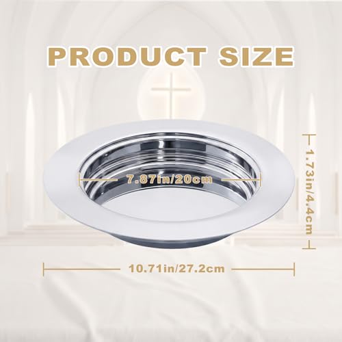 1Pcs Stainless Steel Communion Bread Plate for Church,Silver,No Lid - color: Silver