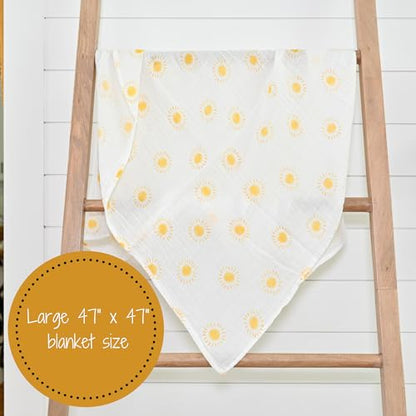 LollyBanks Muslin Swaddle Blanket, 47 x 47 in, Newborn Receiving Blanket - color: Beautiful Day