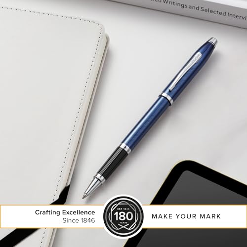 Cross Century II Cobalt Blue Diamond Selectip Rollerball Pen, Black Ink - color: Cobalt Blue