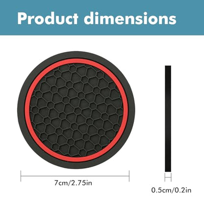 4 Pcs 2.75 Inch Car Coasters, Non-Slip Waterproof PVC for Cars Trucks RVs