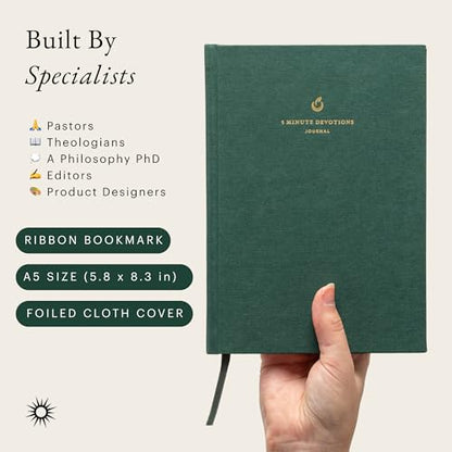 5-Minute Devotional Journal for Women: Daily Christian Scripture Reflections, Guided Prompts & Prayer | Build Faith in Just 5 Minutes a Day | 218 Pages, 110gsm Paper (Forest Green) - color: Forest Green