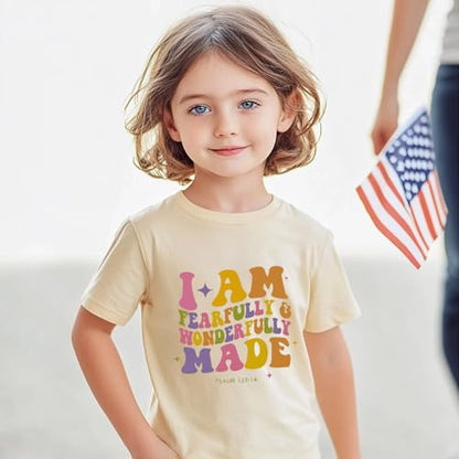 IAM A Child of God Christian Shirts for Kids Toddler Jesus Religious Tee Tops Bible Verse Clothes 2-7 Years - color: Fearfully and Wonderfully Made#3, size: 3T