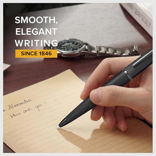 Cross ATX Brushed Black Ballpoint Pen, Medium Point, Black Ink - color: Sandblasted Black