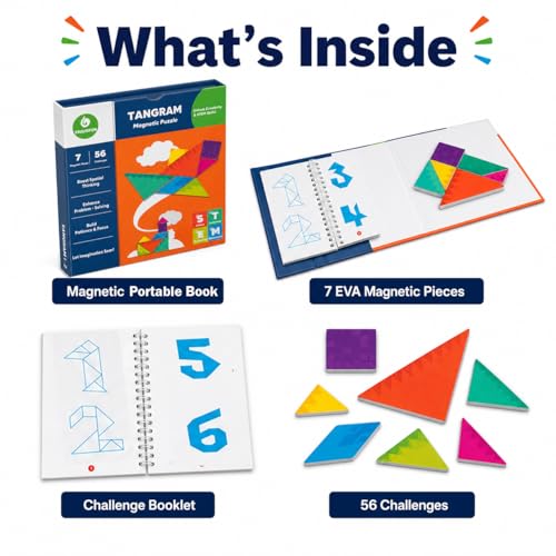 TRAVOFUN Magnetic Tangram Puzzle | Travel Games for Kids Ages 4-8 - style: Tangrams Game