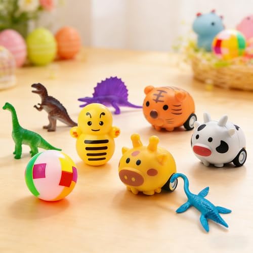 GOAUS Easter Egg Fillers Party Favors for Kids, 60 Pcs Small Toys Prizes Bulk, Goodie Bags Stuffers, Treasure Box Toys for Classroom, Prize Box Birthday Goody Bag - style: 60 toys