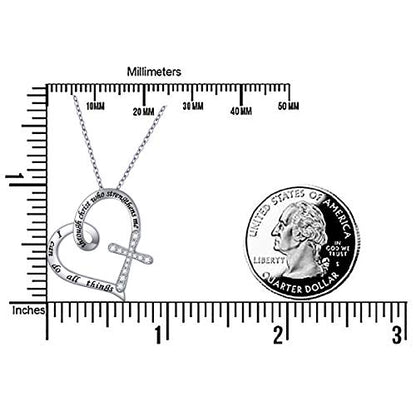 S925 Sterling Silver Christian Cross Heart Faith Bible Verse Necklace Rings - style: I can do all things through christ who strengthens me 1